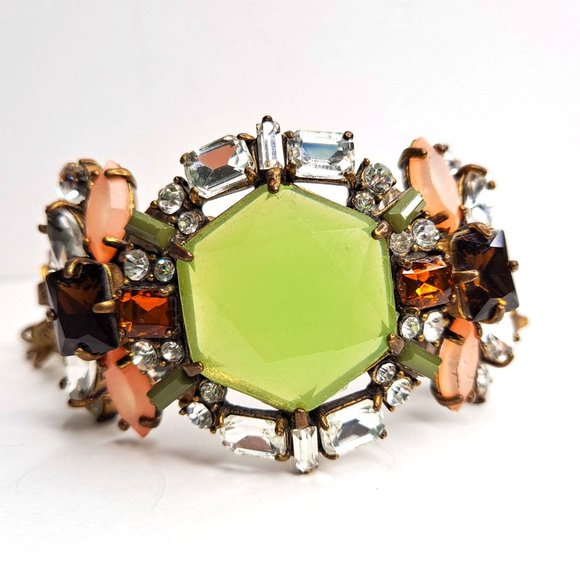 Jewelmint Green Crystal Statement Bracelet 7" - Picture 5 of 6